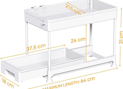 Under Cabinet Slide Out Storage Drawer 2 Tier Under Sink Organizer Kitchen Ronlap