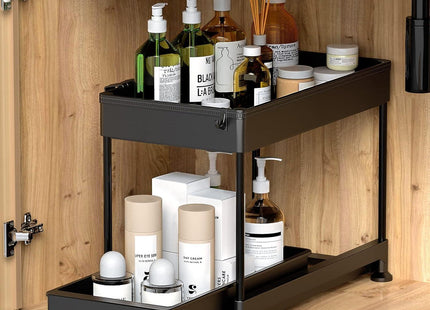 Under Cabinet Slide Out Storage Drawer 2 Tier Under Sink Organizer Kitchen Ronlap