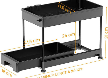 Under Cabinet Slide Out Storage Drawer 2 Tier Under Sink Organizer Kitchen Ronlap