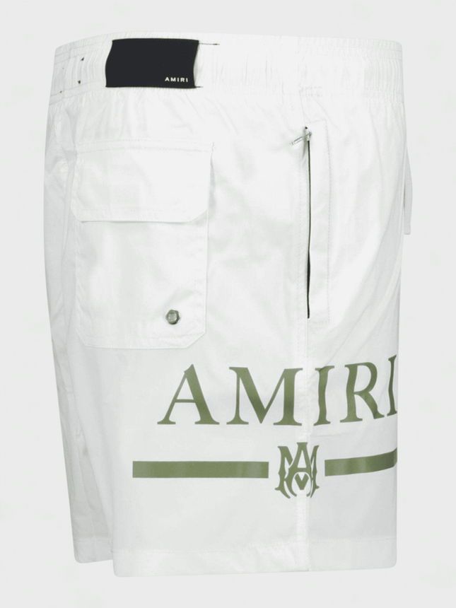 Amiri Ma Bar Logo Swimtrunk White