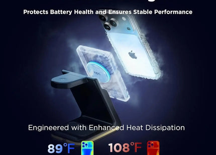 YouthMemory 4-in-1 Wireless Charging Station for iPhone, Apple Watch & AirPods