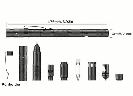 Tac Pen Multi-Function 9-in-1 Including Aluminium Wallet Tool 2 Pack Great Gift