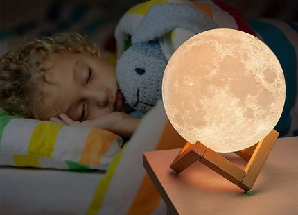 Moon Lamp 15cm 3D LED Light Wireless Moon Model Night Light Beam Lamp