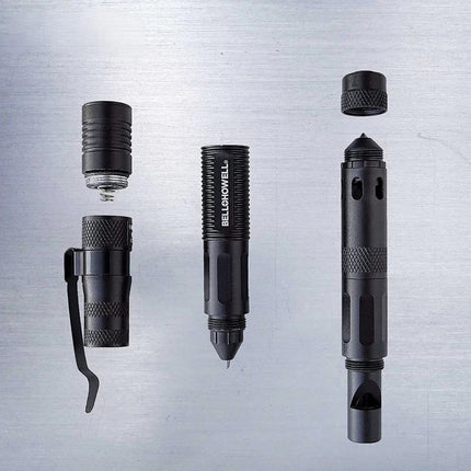 9-in-1 Multi-Function Writing Pen with LED Torch Screwdriver Whistle Great Gift