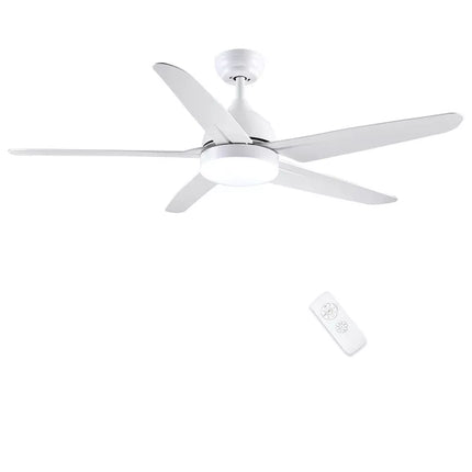 CJOY 52" Ceiling Fan with Light & Remote, Quiet AC Motor, 5 ABS Blades, White