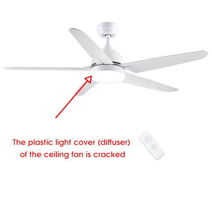 CJOY 52" Ceiling Fan with Light & Remote, Quiet AC Motor, 5 ABS Blades, White