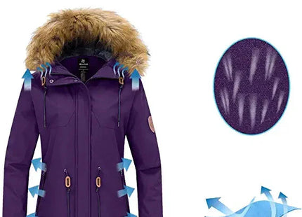 Womens Jacket Waterproof Winter Coat Ski Snowboarding Size L Wantdo