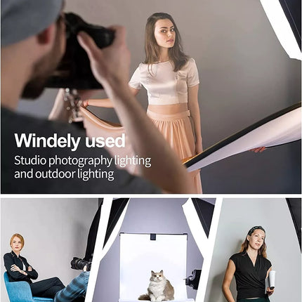 EMART Softbox Lighting Kit 60x60cm E27 Socket with Reflectors, Portable