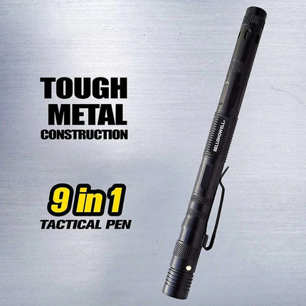 Tactical Pen Multi-Function 9-in-1 Including Aluminium Wallet Card Tool 2 Pack