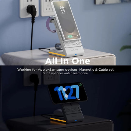 YouthMemory 3-in-1 Wireless Charging Station for iPhone, Apple Watch & AirPods