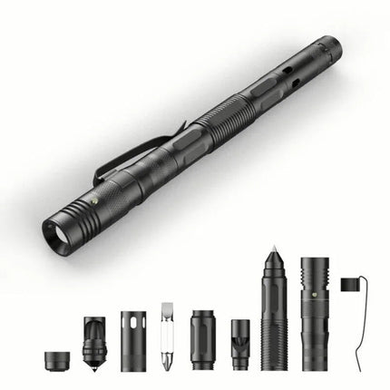 Tactical Pen Multi-Function 9-in-1 Including Aluminium Wallet Card Tool 2 Pack