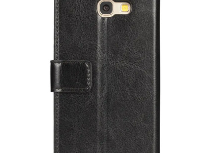 Samsung Galaxy A5 Book Flip Case Black Leather Wallet