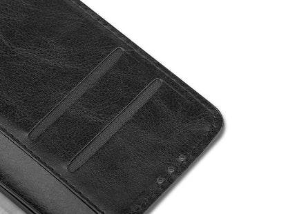 Samsung Galaxy J6 Plus Book Flip Case Black Leather Wallet