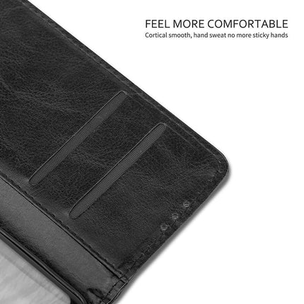 Samsung Galaxy J6 Plus Book Flip Case Black Leather Wallet