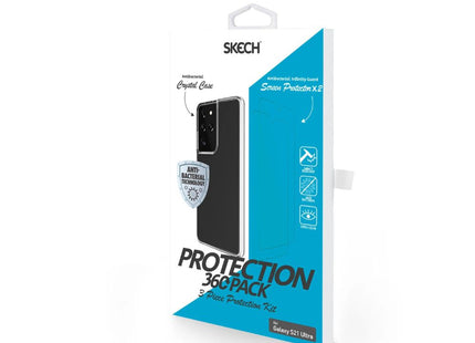 Samsung Galaxy S21 Ultra Skech 3 Piece Kit (2 Film Screen Protectors + Clear Case)