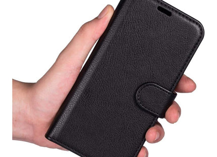Samsung Galaxy S6 Edge Book Flip Case Black Leather Wallet