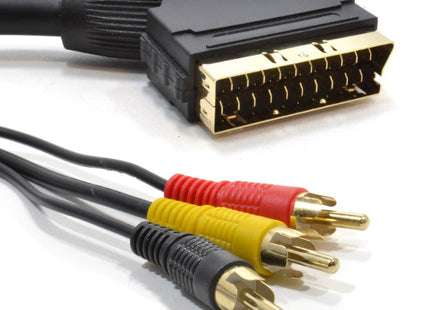 The Electronics Hub Scart to Composite Triple RCA Phono Cable Gold Plated