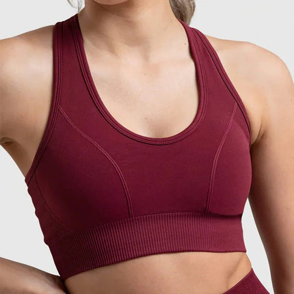 Seamless Sports Bra Set with Peach Hip Trousers – Super Stretch Long Sleeve Yoga Outfit S, M, L