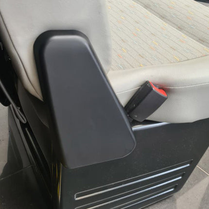 For VW T5, T5.1 Twin Seat Hinge Covers – Matte Black Finish for Transporter Interior Styling Upgrade