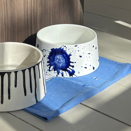 ⁠ ⁠Earthenware Bowl - Black Drip Glaze