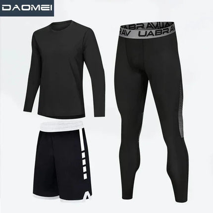 Sportswear for Men: High-Elastic Quick-Drying Compression Leggings Set