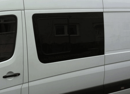 For VW Crafter New Shape Sliding Side Window – Limo Tinted Glass | 2018–2023 - Van-X