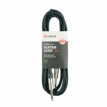 Chord / Citronic 6.3mm Mono Jack to 6.3mm Mono Jack Guitar Audio Lead 1.5m