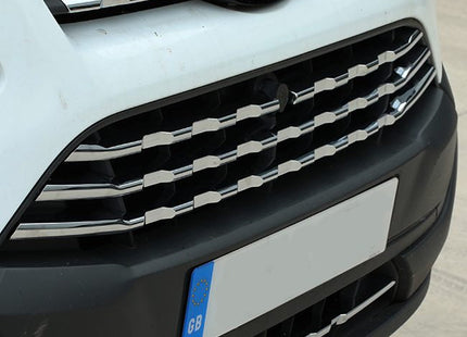 For Ford Transit Custom 2012–2018 Matte Chrome Front Grille Trim Set | 7 Piece Upgrade | Van-X