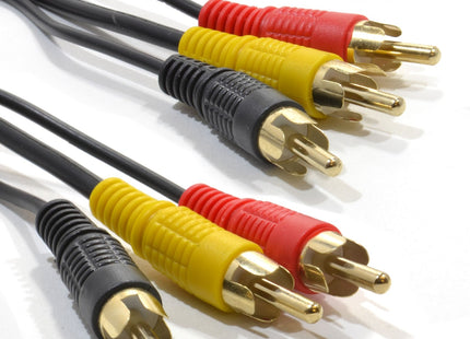The Electronics Hub Composite Triple RCA Phono Video Audio Cable Gold Plated