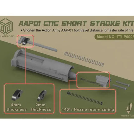 TTI AIRSOFT AAP01 CNC Short Stroke Kit (4mm/2mm/Nozzle return 140% spring)
