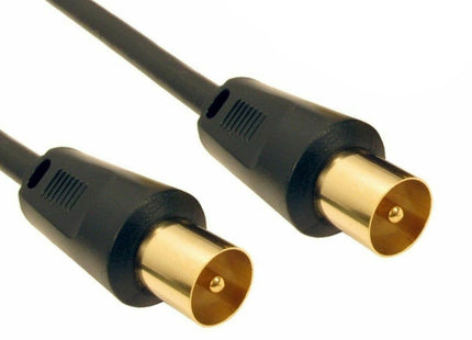 The Electronics Hub TV Aerial Coax Cable Male to Male with Female Coupler Gold Plated