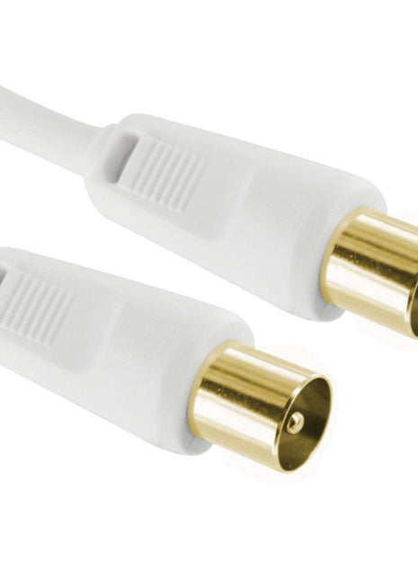 The Electronics Hub TV Aerial Coax Cable Male to Male with Female Coupler Gold Plated