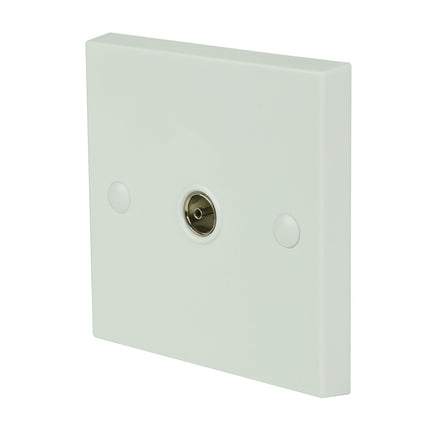 AV:Link Single Plastic TV Aerial Coaxial Wall Plate White