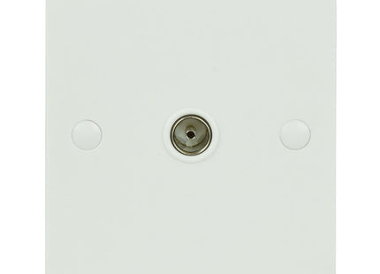 AV:Link Single Plastic TV Aerial Coaxial Wall Plate White