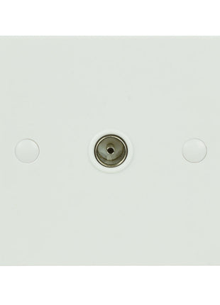 AV:Link Single Plastic TV Aerial Coaxial Wall Plate White