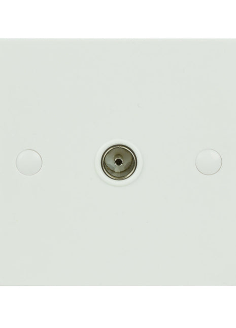 AV:Link Single Plastic TV Aerial Coaxial Wall Plate White