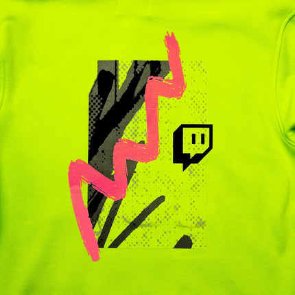 Twitch Hoodie Sweatshirt Green hooded with Print on Both Sides