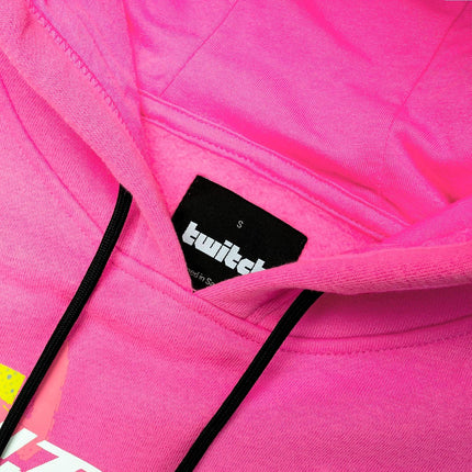 Twitch Hoodie Sweatshirt Pink hooded with Print on Both Sides - XL