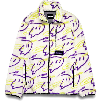 Twitch Zip Sherpa Jacket Mock Neck, Full Zip Oversized Fit with Graphic Pattern