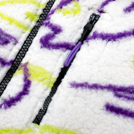 Twitch Zip Sherpa Jacket Mock Neck, Full Zip Oversized Fit with Graphic Pattern