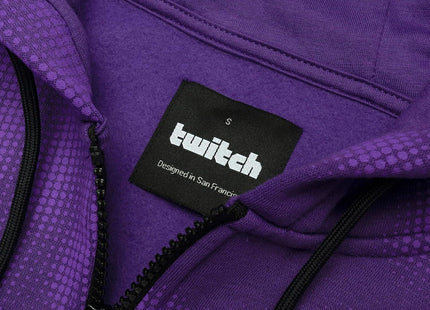 Twitch Zip Up Hoodie Purple, Full-Zip Hooded Sweatshirt, Top Hoodie - XL