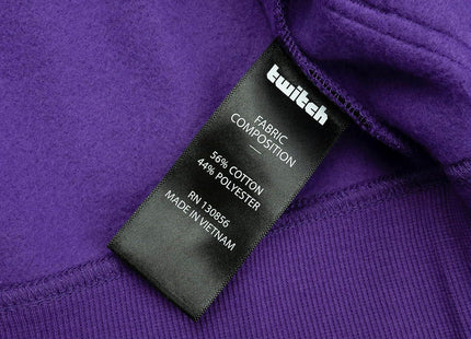 Twitch Zip Up Hoodie Purple, Full-Zip Hooded Sweatshirt, Top Hoodie - XL