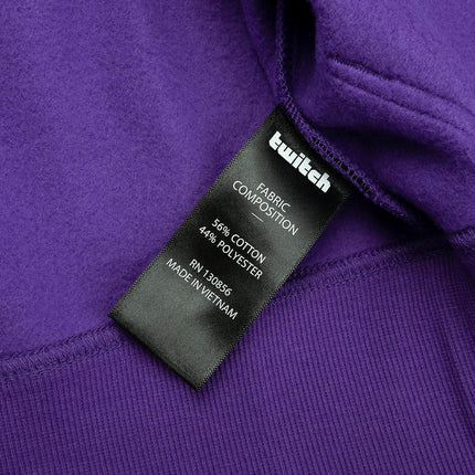 Twitch Zip Up Hoodie Purple, Full-Zip Hooded Sweatshirt, Top Hoodie - XL