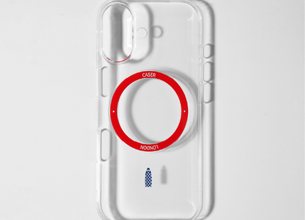 Slim Clear iPhone 17 Case with Red MagSafe Ring - Gherkin Icon | The Iconic Slim