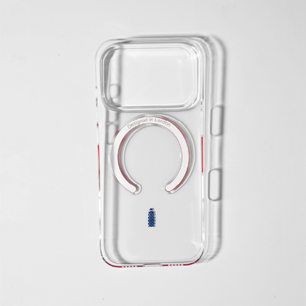 Slim Clear iPhone 17 Pro Case with Red MagSafe Ring - Gherkin Icon | The Iconic Slim