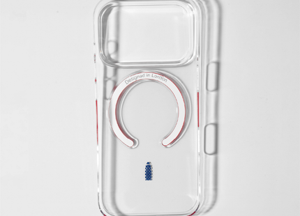 Slim Clear iPhone 17 Case with Red MagSafe Ring - Gherkin Icon | The Iconic Slim