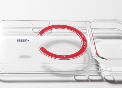Slim Clear iPhone 17 Case with Red MagSafe Ring - Gherkin Icon | The Iconic Slim