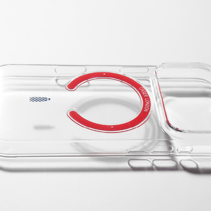 Slim Clear iPhone 17 Pro Max Case with Red MagSafe Ring - Gherkin Icon | The Iconic Slim