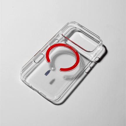 Slim Clear iPhone 17 Pro Case with Red MagSafe Ring - Gherkin Icon | The Iconic Slim