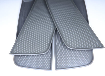 For VW T5/T5.1 Dark Grey Rubber Door Pocket Inserts for Driver & Double Passenger Doors – Van-X
